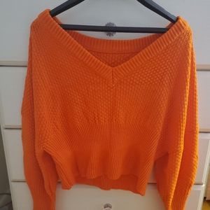 Orange Crop Top Sweater